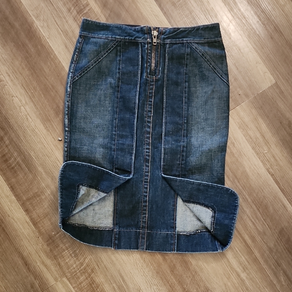 Armani Exchange Y2k Blue Denim Pencil Skirt - Picture 2 of 7